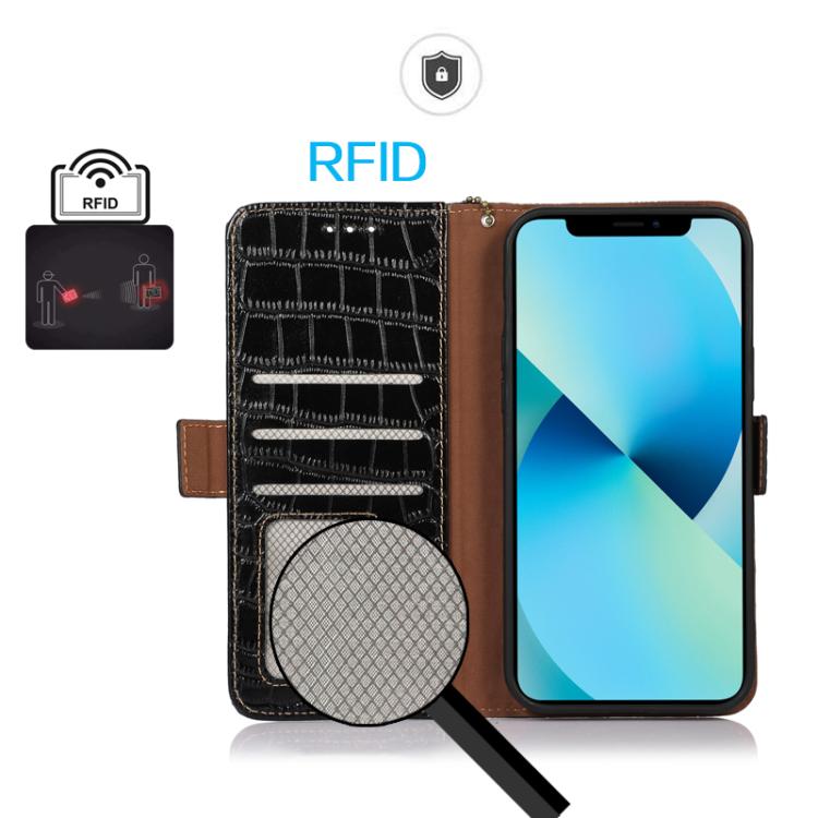 For Redmi Note 14S 4G Crocodile Top Layer Cowhide Leather Phone Case