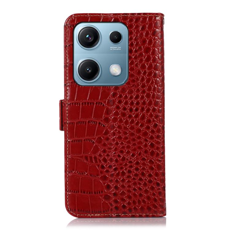 For Redmi Note 14S 4G Crocodile Top Layer Cowhide Leather Phone Case