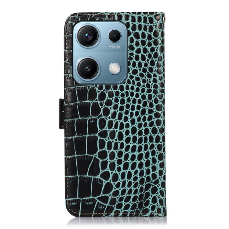For Redmi Note 14S 4G Crocodile Top Layer Cowhide Leather Phone Case