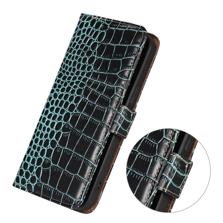 For Redmi Turbo 4 Pro Crocodile Top Layer Cowhide Leather Phone Case