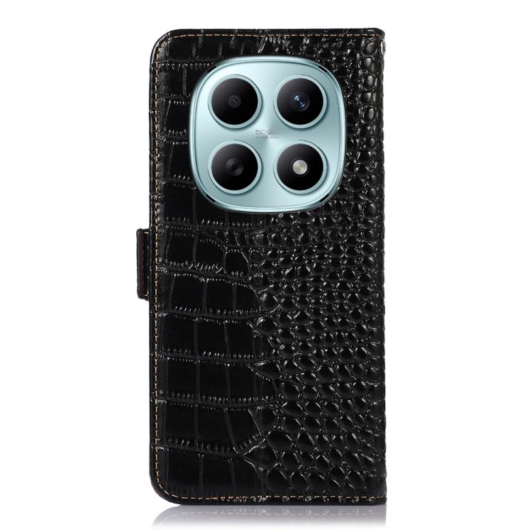For Redmi Note 15 5G Global 164mm Crocodile Top Layer Cowhide Leather Phone Case