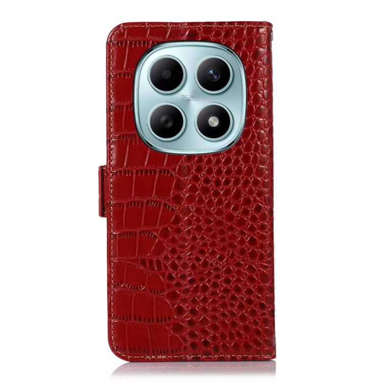 For Redmi Note 15 5G Global 164mm Crocodile Top Layer Cowhide Leather Phone Case