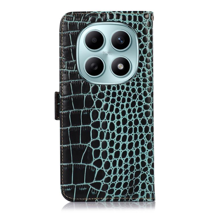 For Redmi Note 15 5G Global 164mm Crocodile Top Layer Cowhide Leather Phone Case