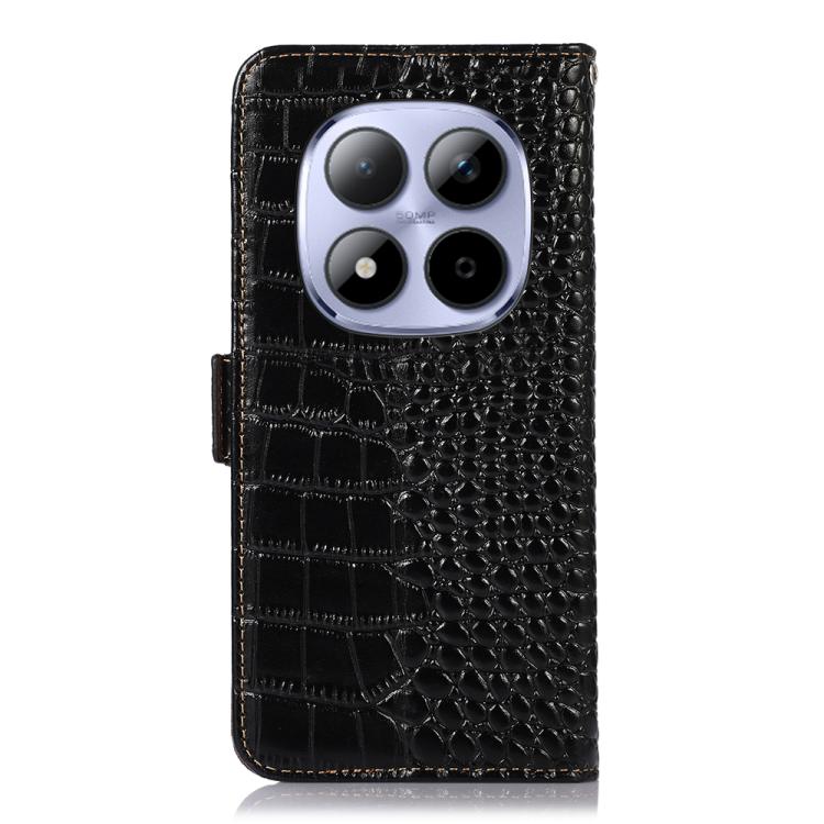 For Redmi Note 15 Pro+ 5G Global 163.3 Crocodile Top Layer Cowhide Leather Phone Case