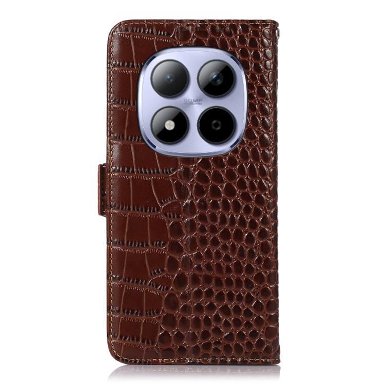 For Redmi Note 15 Pro+ 5G Global 163.3 Crocodile Top Layer Cowhide Leather Phone Case
