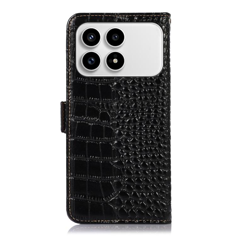 For Redmi K90/Poco F8 Pro Crocodile Top Layer Cowhide Leather Phone Case