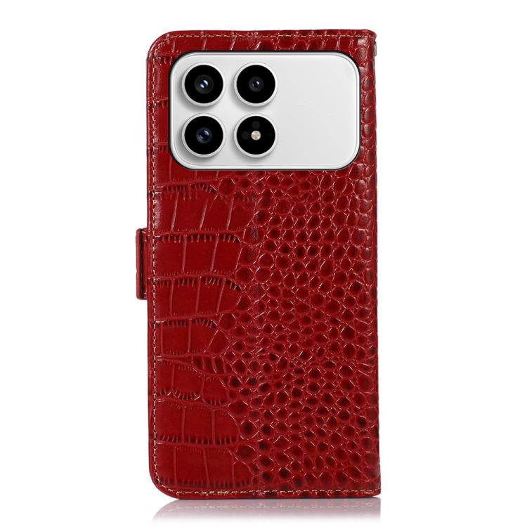 For Redmi K90/Poco F8 Pro Crocodile Top Layer Cowhide Leather Phone Case