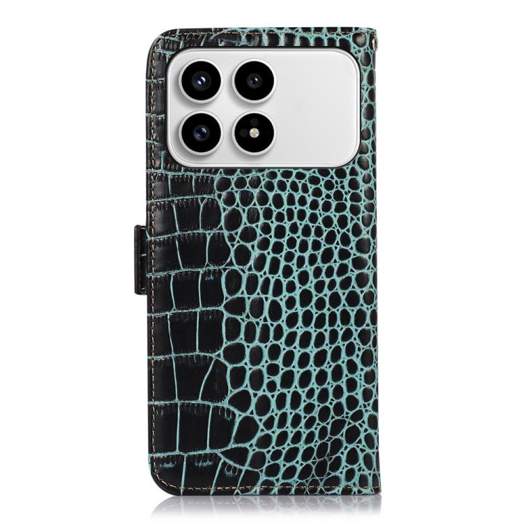 For Redmi K90/Poco F8 Pro Crocodile Top Layer Cowhide Leather Phone Case