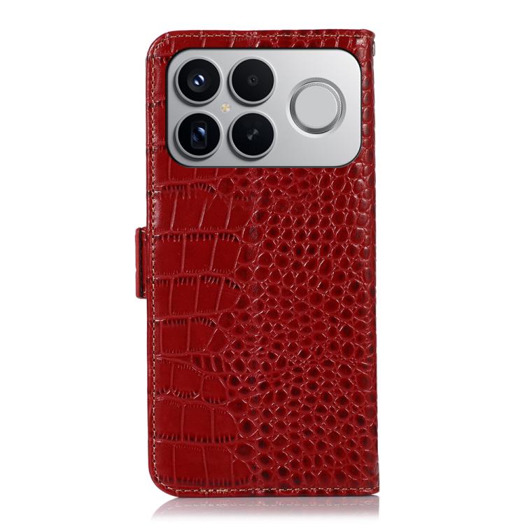 For Redmi K90 Pro Max/Poco F8 Ultra Crocodile Top Layer Cowhide Leather Phone Case