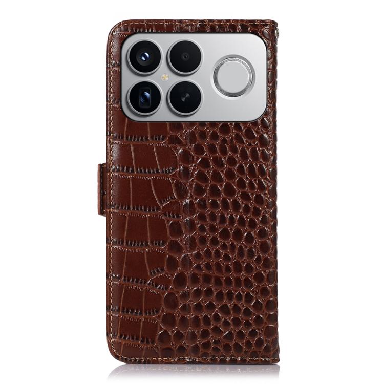 For Redmi K90 Pro Max/Poco F8 Ultra Crocodile Top Layer Cowhide Leather Phone Case
