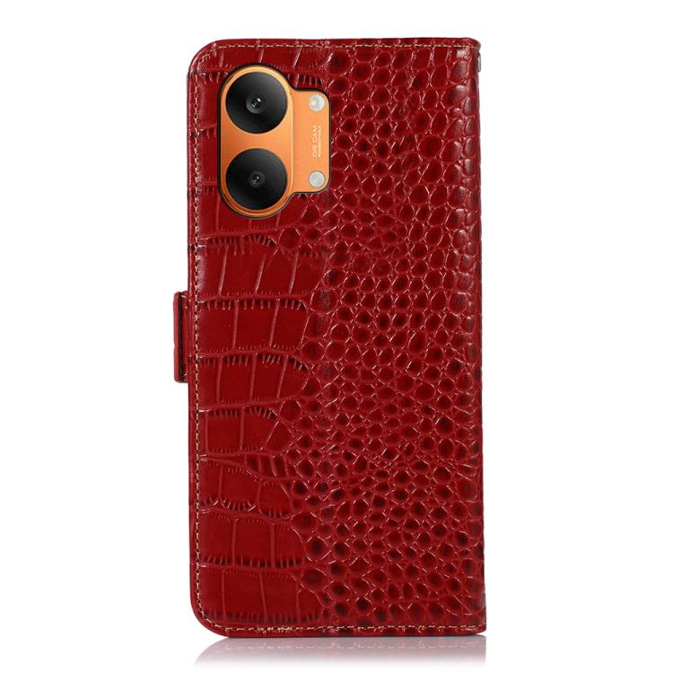 For Redmi Turbo 5 Max / Poco X8 Pro Max Crocodile Top Layer Cowhide Leather Phone Case