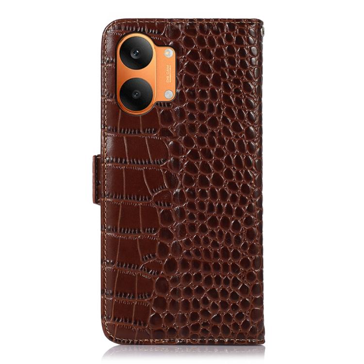 For Redmi Turbo 5 Max / Poco X8 Pro Max Crocodile Top Layer Cowhide Leather Phone Case