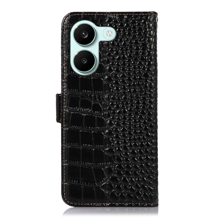 For Redmi Turbo 5 5G / Poco X8 Pro 5G Crocodile Top Layer Cowhide Leather Phone Case