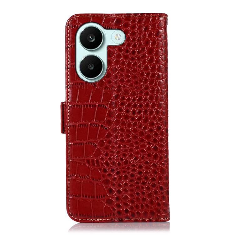 For Redmi Turbo 5 5G / Poco X8 Pro 5G Crocodile Top Layer Cowhide Leather Phone Case
