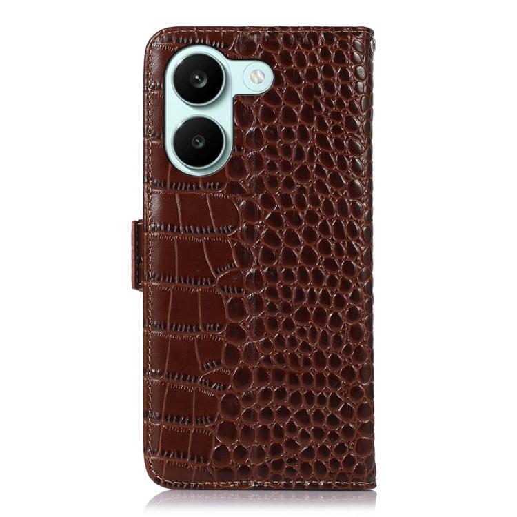 For Redmi Turbo 5 5G / Poco X8 Pro 5G Crocodile Top Layer Cowhide Leather Phone Case