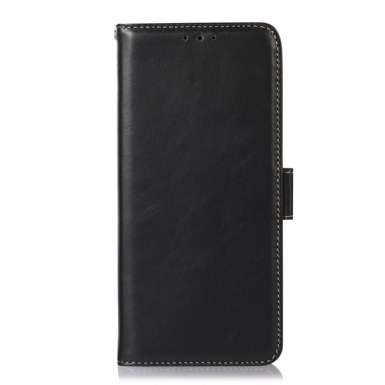 For Redmi 14C 4G Magnetic Crazy Horse Texture Genuine Leather RFID Phone Case