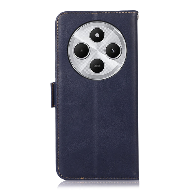 For Redmi 14C 4G Magnetic Crazy Horse Texture Genuine Leather RFID Phone Case
