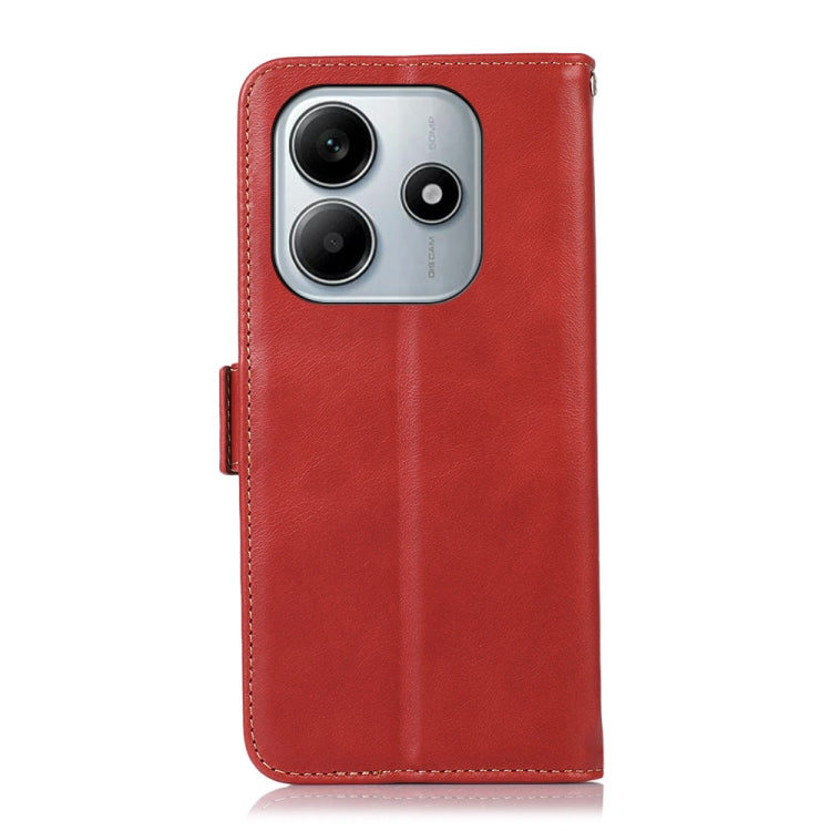 For Redmi Note 14 5G Magnetic Crazy Horse Texture Genuine Leather RFID Phone Case