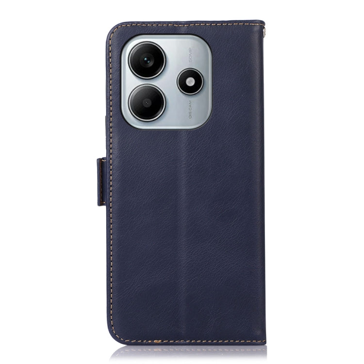 For Redmi Note 14 5G Magnetic Crazy Horse Texture Genuine Leather RFID Phone Case