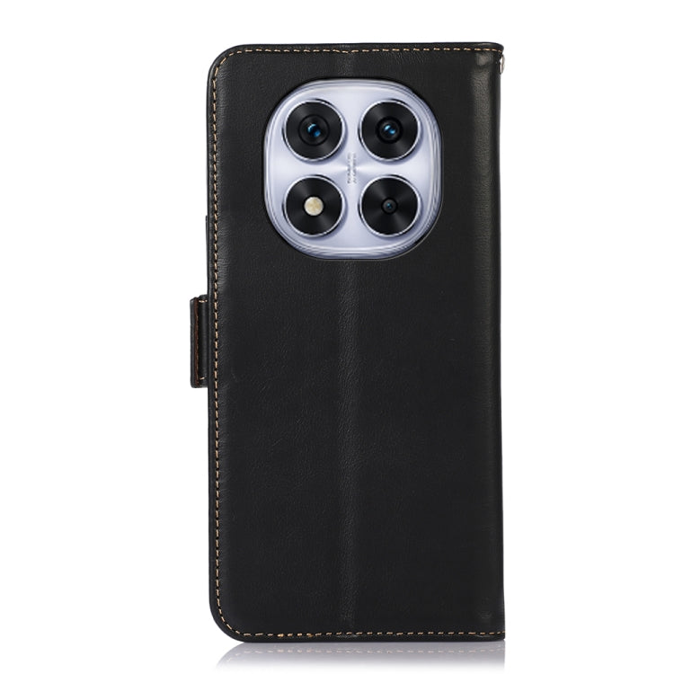 For Redmi Note 14 Pro 5G Magnetic Crazy Horse Texture Genuine Leather RFID Phone Case