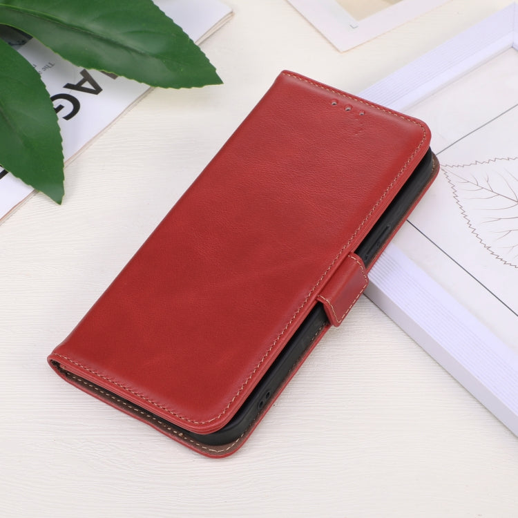 For Redmi Note 14 Pro 5G Magnetic Crazy Horse Texture Genuine Leather RFID Phone Case