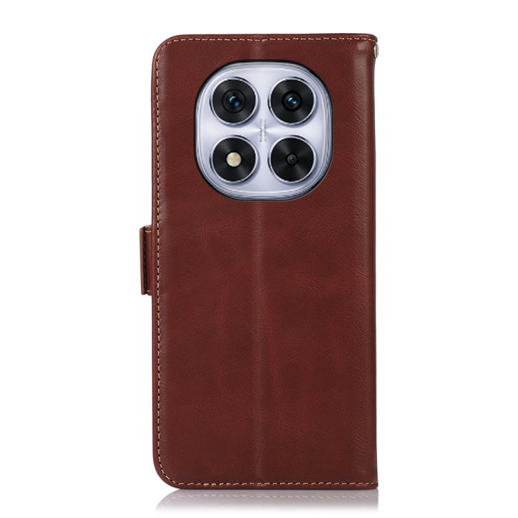 For Redmi Note 14 Pro 5G Magnetic Crazy Horse Texture Genuine Leather RFID Phone Case
