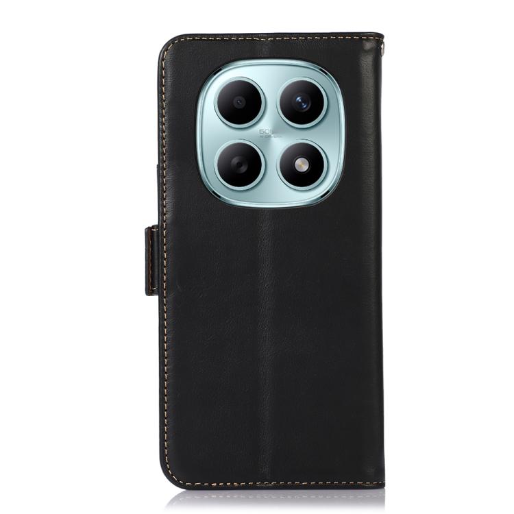 For Redmi Note 15 5G Global 164mm Magnetic Crazy Horse Texture Genuine Leather RFID Phone Case
