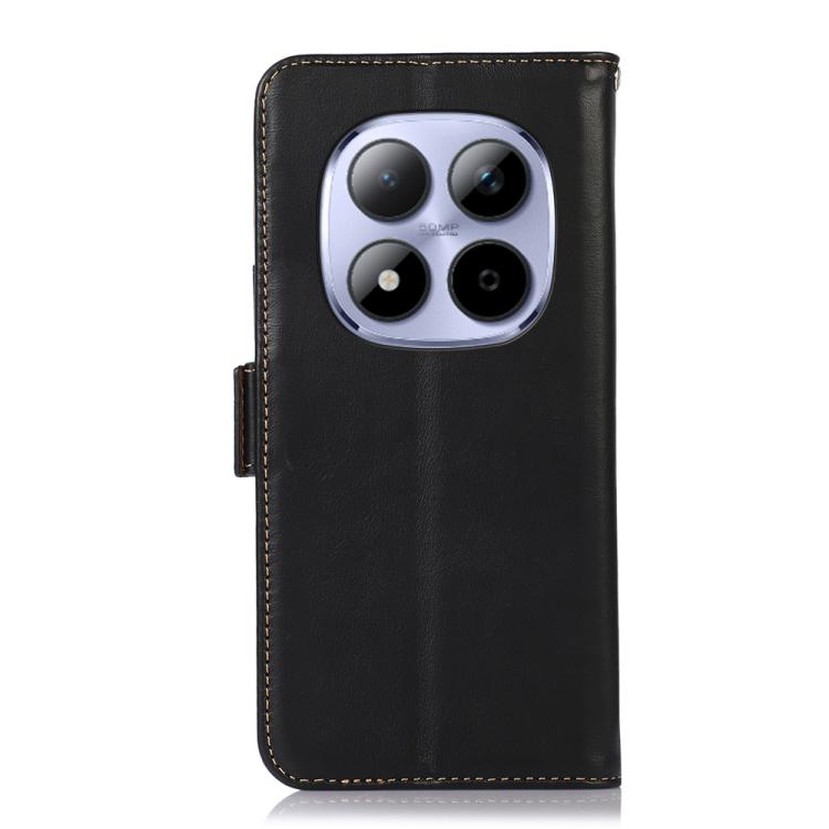 For Redmi Note 15 Pro 5G Global 163.6mm Magnetic Crazy Horse Texture Genuine Leather RFID Phone Case