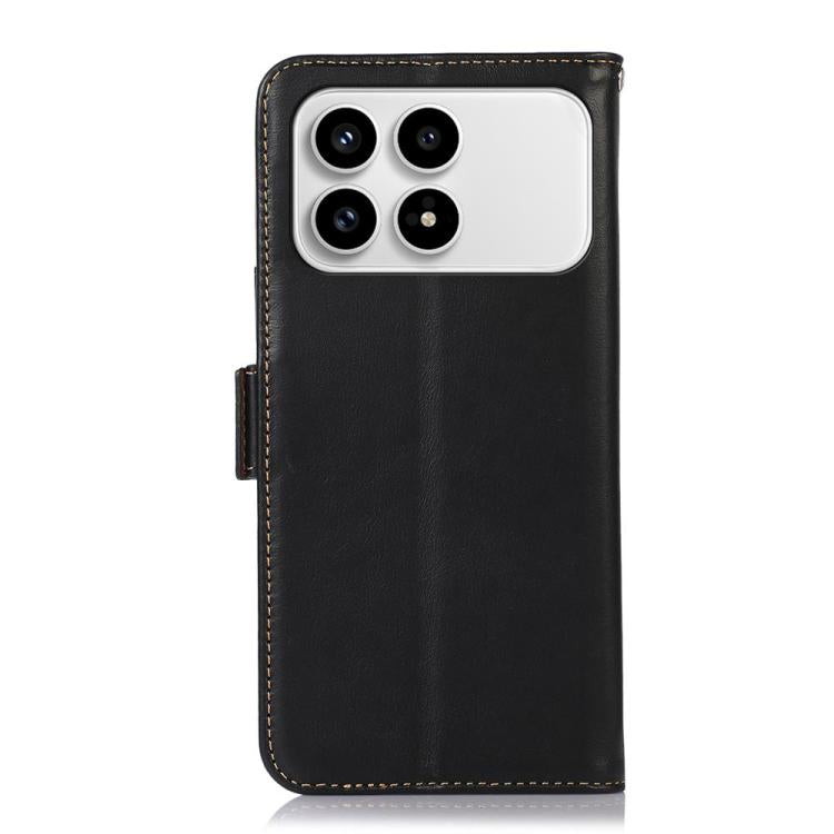 For Redmi K90/Poco F8 Pro Magnetic Crazy Horse Texture Genuine Leather RFID Phone Case