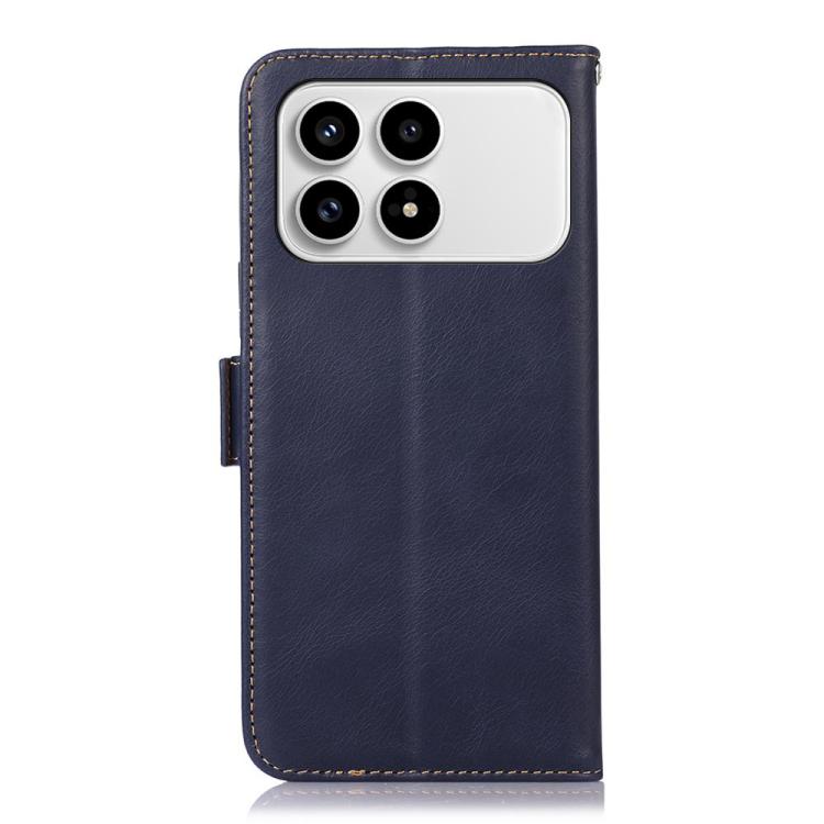 For Redmi K90/Poco F8 Pro Magnetic Crazy Horse Texture Genuine Leather RFID Phone Case