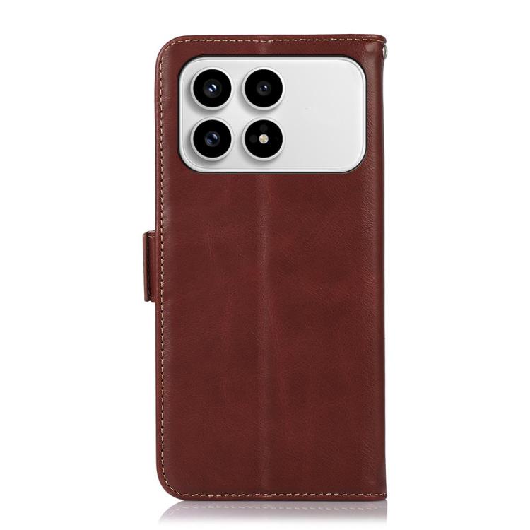 For Redmi K90/Poco F8 Pro Magnetic Crazy Horse Texture Genuine Leather RFID Phone Case