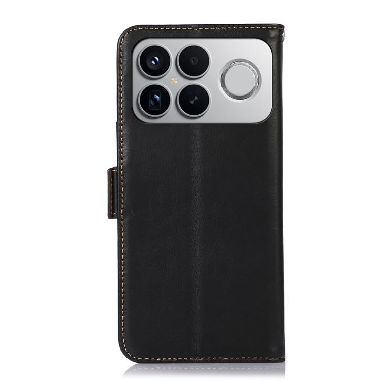 For Redmi K90 Pro Max/Poco F8 Ultra Magnetic Crazy Horse Texture Genuine Leather RFID Phone Case