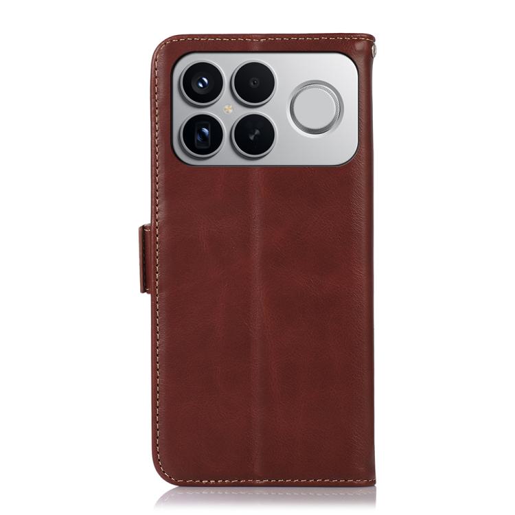 For Redmi K90 Pro Max/Poco F8 Ultra Magnetic Crazy Horse Texture Genuine Leather RFID Phone Case