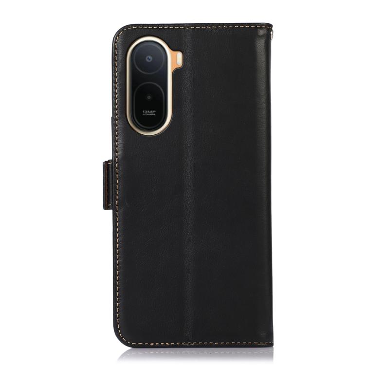 For Redmi A7 Pro 171mm / Poco C85x 5G Magnetic Crazy Horse Texture Genuine Leather RFID Phone Case