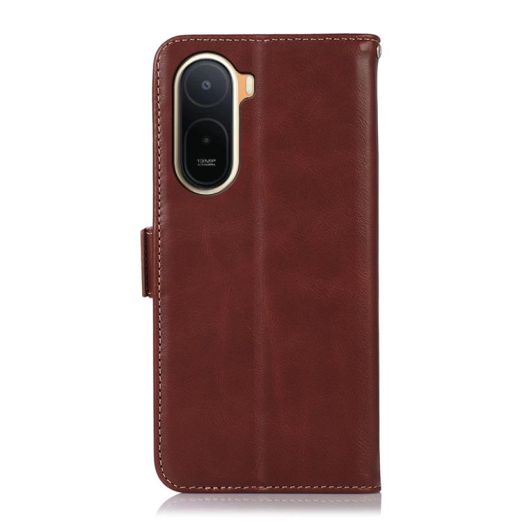 For Redmi A7 Pro 171mm / Poco C85x 5G Magnetic Crazy Horse Texture Genuine Leather RFID Phone Case