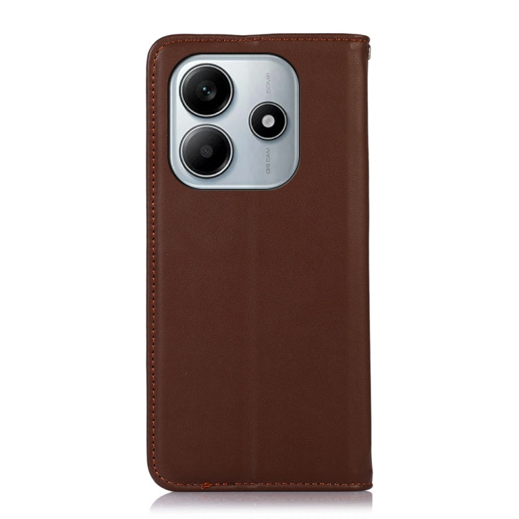 For Redmi Note 14 5G KHAZNEH Nappa Top Layer Cowhide Leather Phone Case