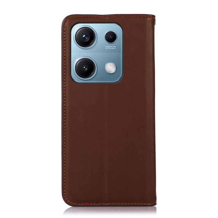 For Redmi Note 14S 4G KHAZNEH Nappa Top Layer Cowhide Leather Phone Case