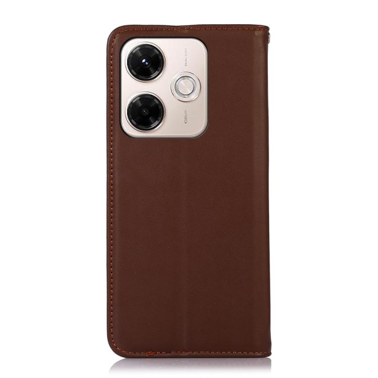For Redmi 13X KHAZNEH Nappa Top Layer Cowhide Leather Phone Case