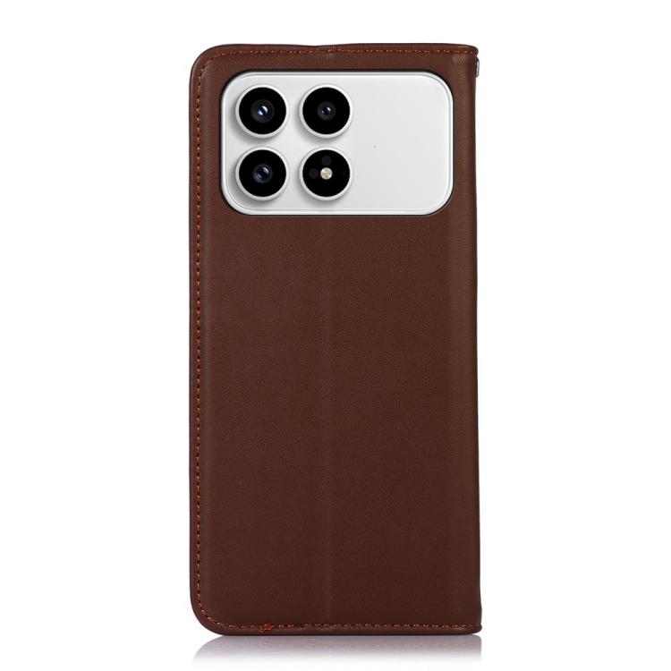 For Redmi K90/Poco F8 Pro KHAZNEH Nappa Top Layer Cowhide Leather Phone Case