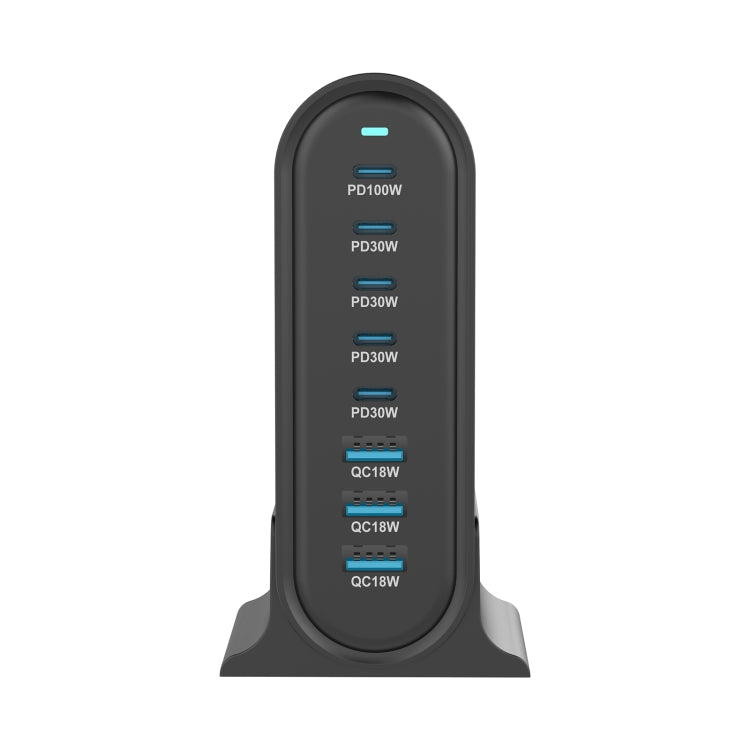 YMX-968 268W 5Type-C, 3USB 8-Ports Desktop Fast Charger, Plug Type:US Plug