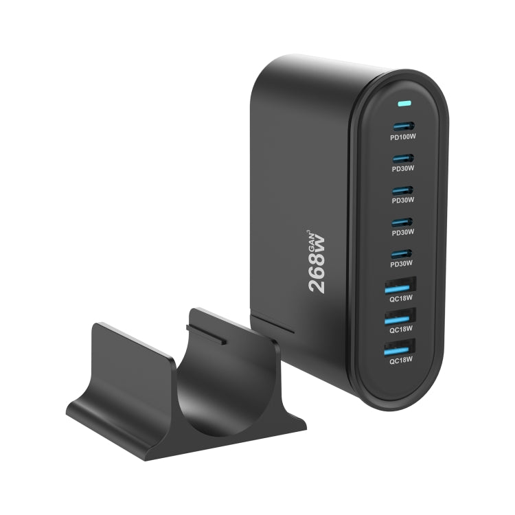 YMX-968 268W 5Type-C, 3USB 8-Ports Desktop Fast Charger, Plug Type:US Plug