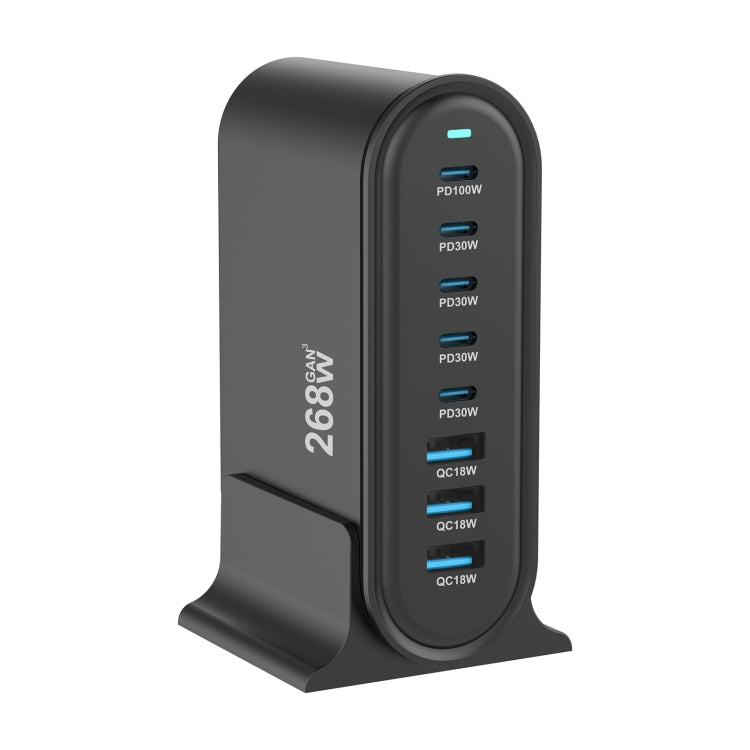 YMX-968 268W 5Type-C, 3USB 8-Ports Desktop Fast Charger, Plug Type:US Plug