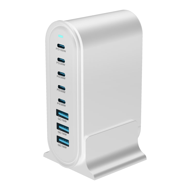 YMX-968 268W 5Type-C, 3USB 8-Ports Desktop Fast Charger, Plug Type:US Plug