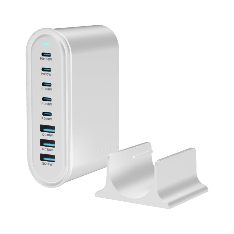 YMX-968 268W 5Type-C, 3USB 8-Ports Desktop Fast Charger, Plug Type:US Plug