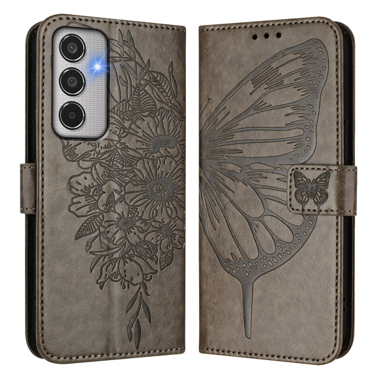 For Samsung Galaxy M35 Embossed Butterfly Leather Phone Case