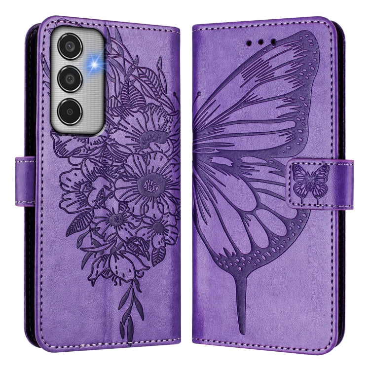 For Samsung Galaxy M35 Embossed Butterfly Leather Phone Case