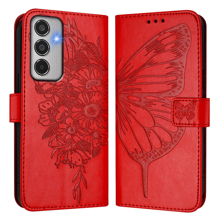For Samsung Galaxy M35 Embossed Butterfly Leather Phone Case