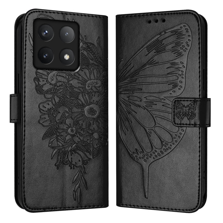 For Xiaomi 14T Embossed Butterfly Leather Phone Case