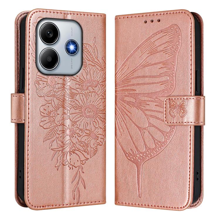 For Xiaomi Poco M7 Pro 5G Global Embossed Butterfly Leather Phone Case