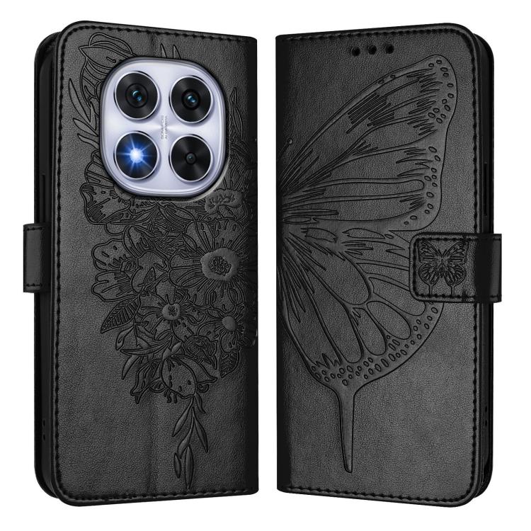 For Xiaomi Poco X7 Embossed Butterfly Leather Phone Case